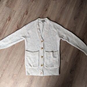 J. Crew Point Sur Marled Blue and Rose Long V-Neck Cardigan